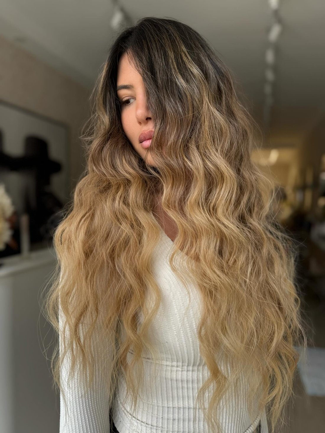 Caramel balayage keratin bond extensions by Bond Girl Hair